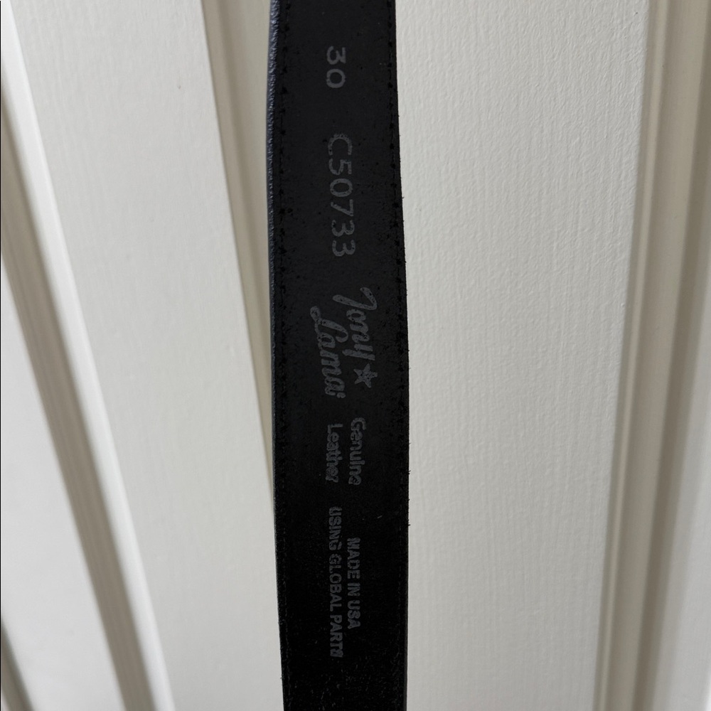 Tony Lama Black Leather Belt with Subtle Branding - Picture 9 of 9